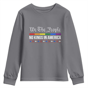 No Kings In America Youth Sweatshirt We The People TS02 Charcoal Print Your Wear