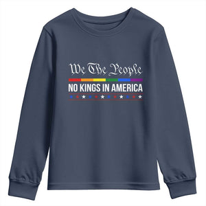 No Kings In America Youth Sweatshirt We The People TS02 Navy Print Your Wear