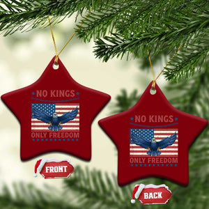 No Kings Only Freedom Ceramic Ornament American Flag Bald Eagle Retro Vintage TS02 Print Your Wear