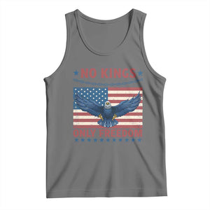 No Kings Only Freedom Tank Top American Flag Bald Eagle Retro Vintage TS02 Black Heather Print Your Wear