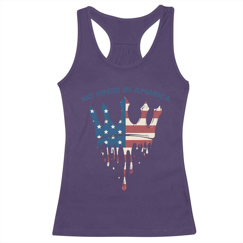 No Kings In America Racerback Tank Top Dripping Crown TS02 Purple Print Your Wear