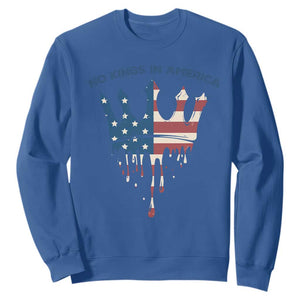 No Kings In America Sweatshirt Dripping Crown TS02 Royal Blue Print Your Wear