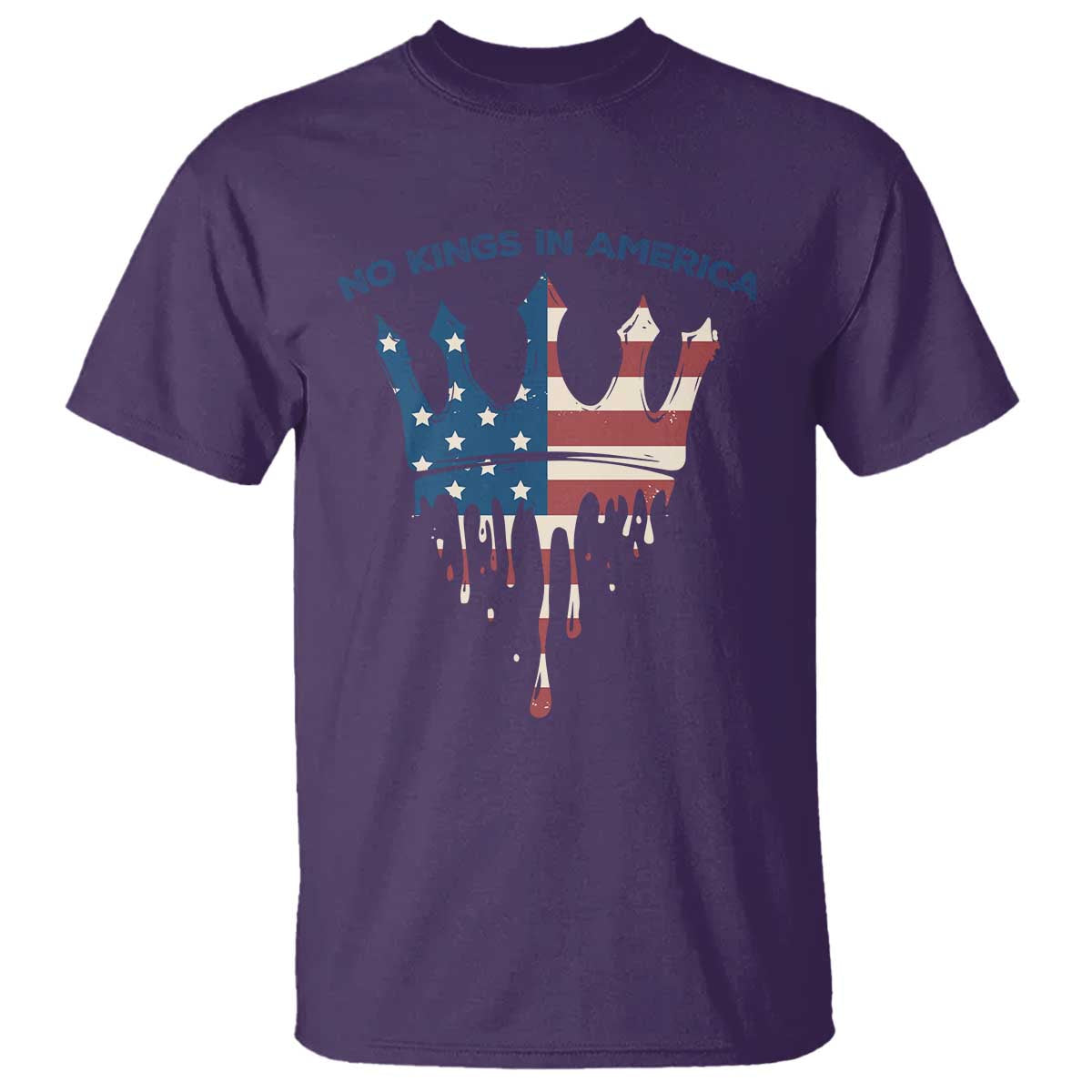 No Kings In America T Shirt Dripping Crown TS02 Purple Print Your Wear