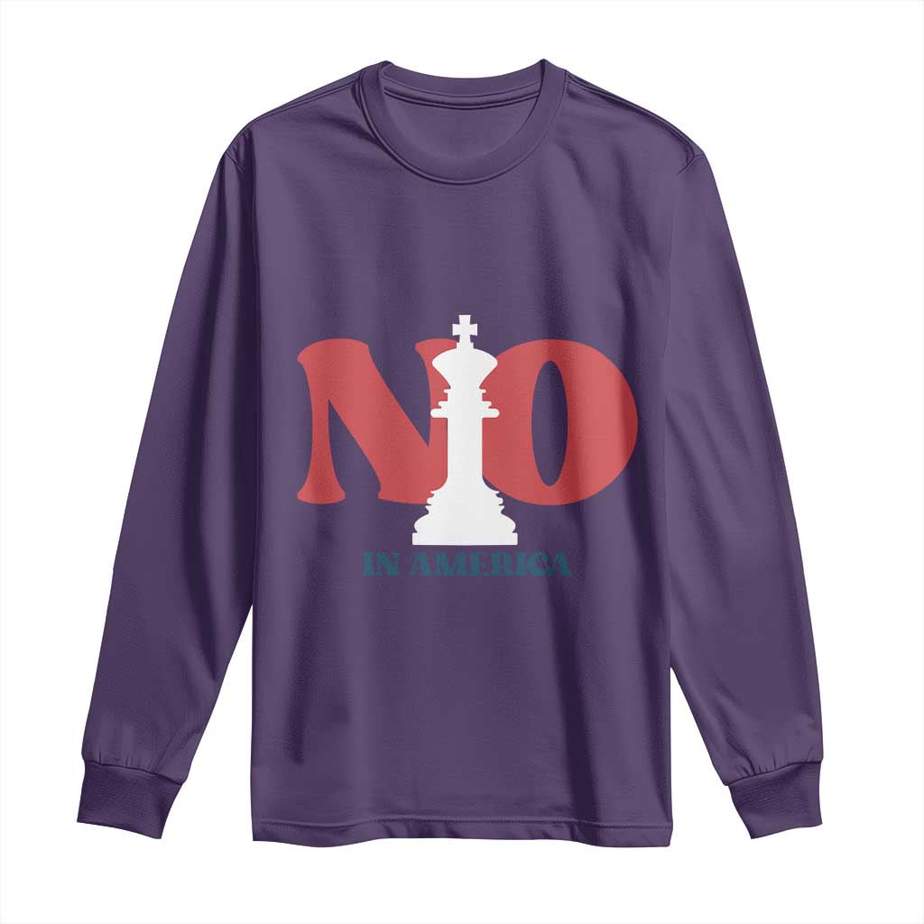 No Kings In America Chess Long Sleeve Shirt White King TS02 Purple Print Your Wear