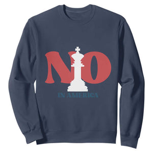 No Kings In America Chess Sweatshirt White King TS02 Navy Print Your Wear