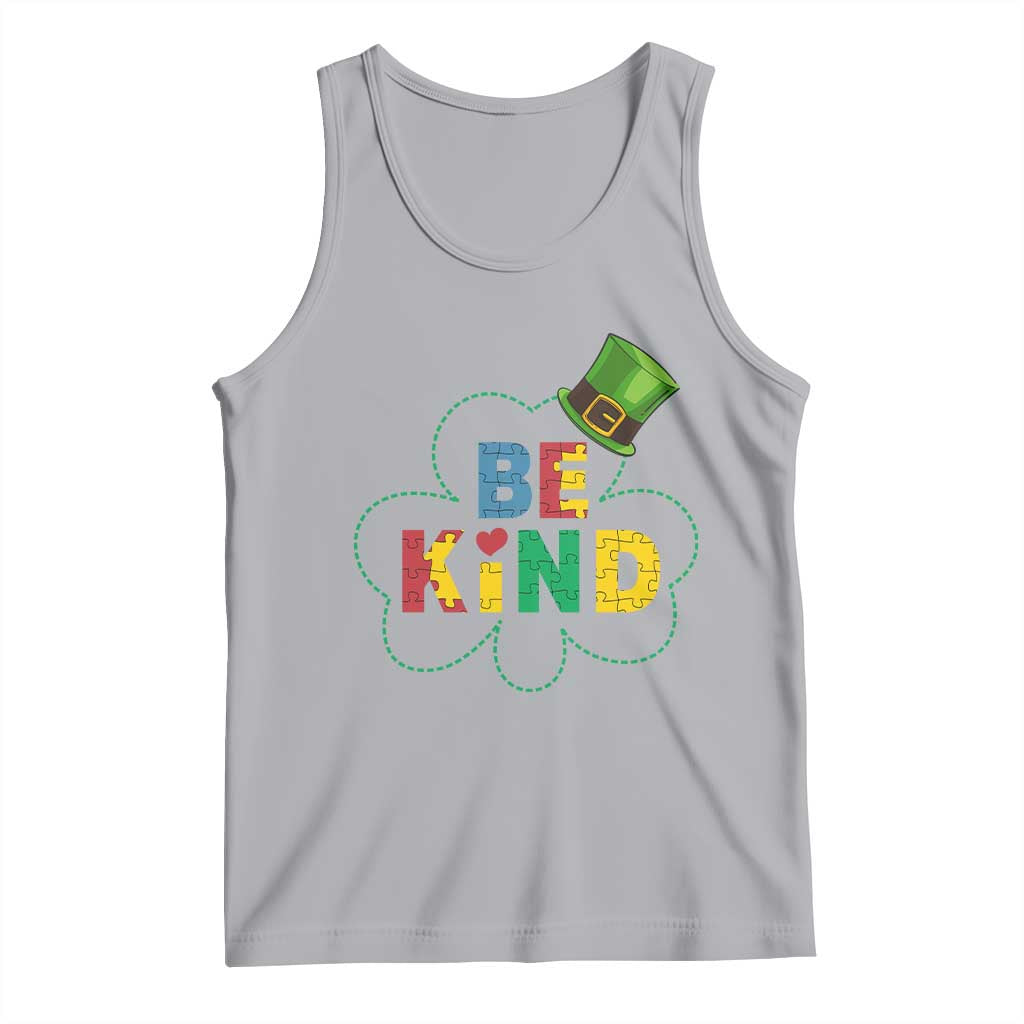 Lucky Shamrock Be Kind Tank Top Autism Leprechaun St Patricks Day TS02 Athletic Heather Print Your Wear