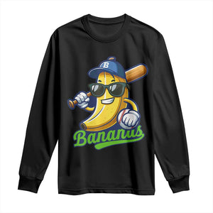 Cute Banana Graphics Long Sleeve Shirt Funny Sports Baseball Lover TS02 Black Print Your Wear