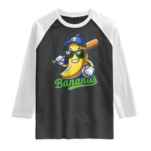 Cute Banana Graphics Raglan Shirt Funny Sports Baseball Lover TS02 Black White Print Your Wear