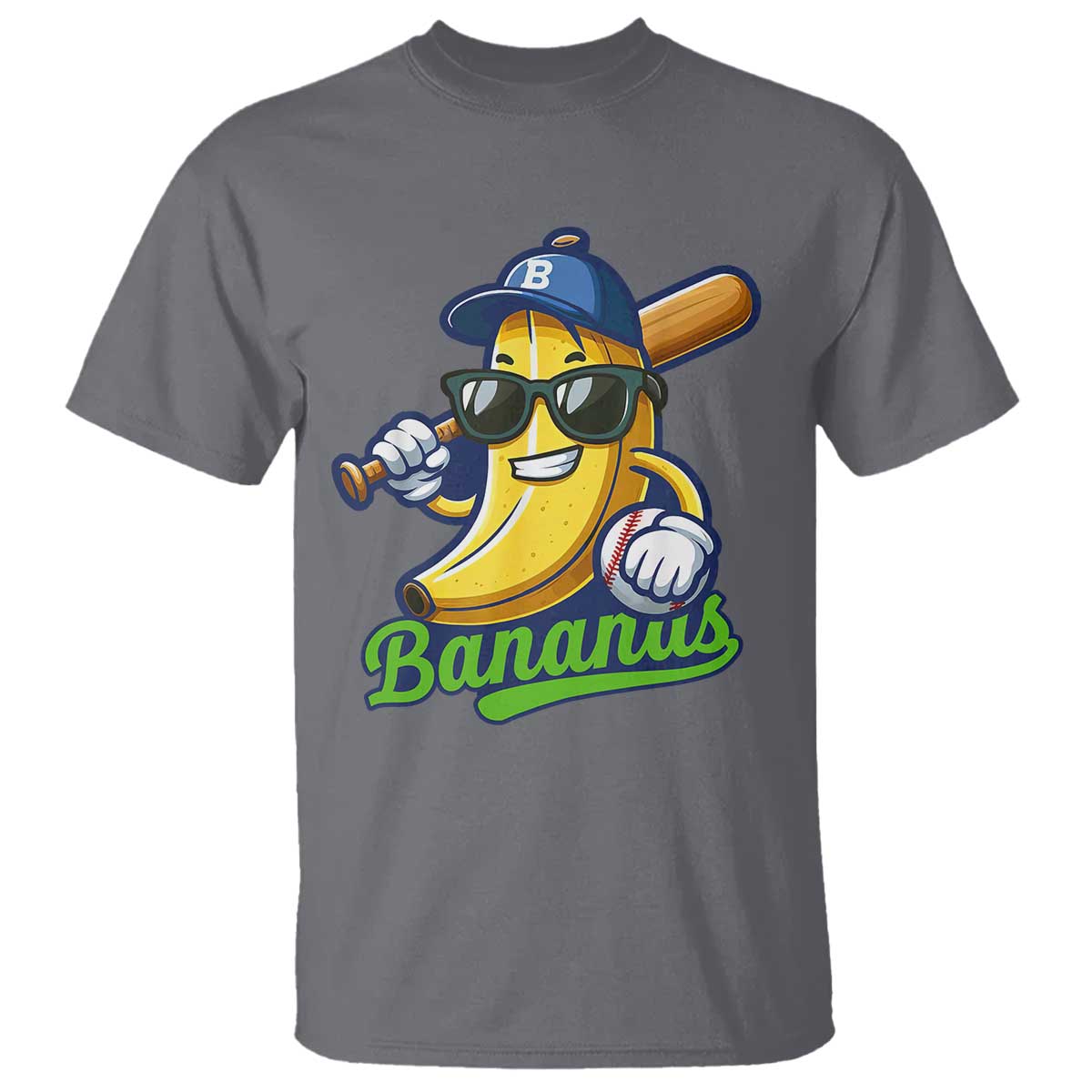 Cute Banana Graphics T Shirt Funny Sports Baseball Lover TS02 Charcoal Print Your Wear