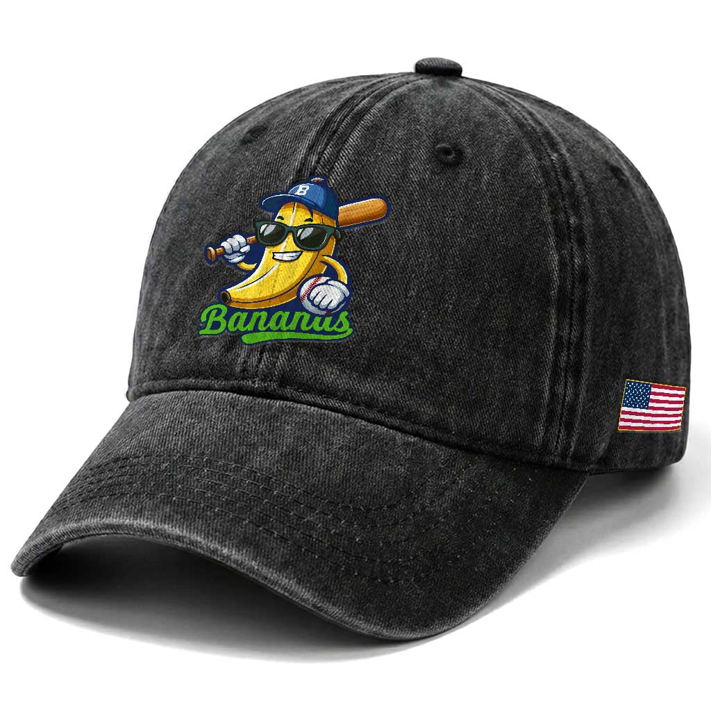 Cute Banana Graphics Washed Cotton Baseball Cap Funny Sports Baseball Lover TS02 Print Your Wear