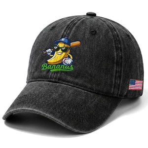 Cute Banana Graphics Washed Cotton Baseball Cap Funny Sports Baseball Lover TS02 Print Your Wear