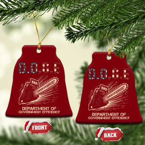 Chainsaw For Bureaucracy Ceramic Ornament Funny DOGE USA Flag TS02 Print Your Wear