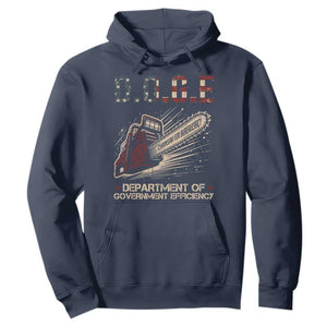 Chainsaw For Bureaucracy Hoodie Funny DOGE USA Flag TS02 Navy Print Your Wear