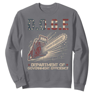 Chainsaw For Bureaucracy Sweatshirt Funny DOGE USA Flag TS02 Charcoal Print Your Wear