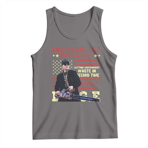 Chainsaw For Bureaucracy Tank Top Cutting Government Waste In Record Time DOGE TS02 Deep Heather Print Your Wear