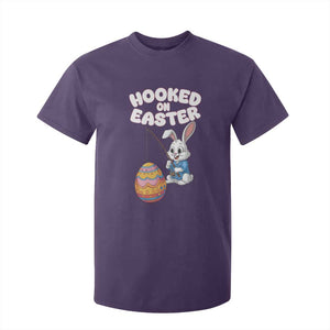 Cute Bunny Fishing T Shirt For Kid Hooked for Easter Eggs Funny Holiday TS02 Purple Print Your Wear