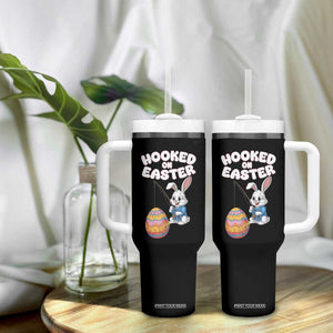 Cute Bunny Fishing Tumbler With Handle Hooked for Easter Eggs Funny Holiday TS02 Print Your Wear