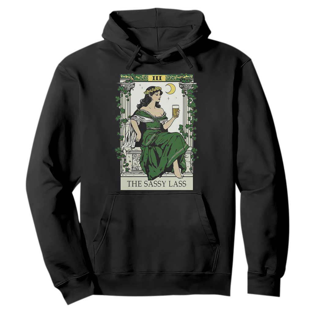 The Sassy Lass Tarot Card Hoodie Funny St Patrick's Day TS02 Black Print Your Wear