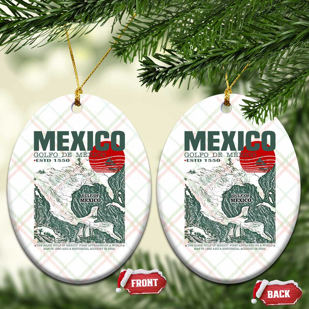Gulf of Mexico Estd 1550 Ceramic Ornament Golfo De Mexico Historic Map Retro Graphic TS02 Print Your Wear