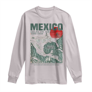 Gulf of Mexico Estd 1550 Long Sleeve Shirt Golfo De Mexico Historic Map Retro Graphic TS02 Ice Gray Print Your Wear