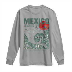 Gulf of Mexico Estd 1550 Long Sleeve Shirt Golfo De Mexico Historic Map Retro Graphic TS02 Sport Gray Print Your Wear