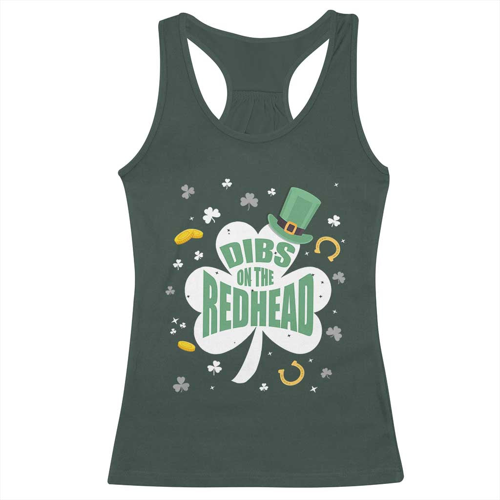 Funny Irish St Patricks Day Racerback Tank Top Prone To Shenanigans TS02 Dark Forest Green Print Your Wear