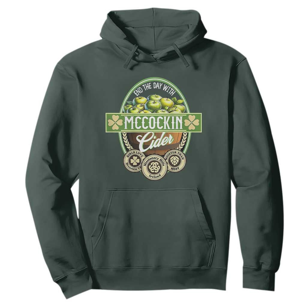 Mccockin Cider Hoodie Funny St Patrick's Day TS02 Dark Forest Green Print Your Wear