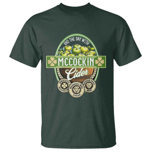 Mccockin Cider T Shirt - Funny St Patrick's Day TS02 Dark Forest Green Print Your Wear