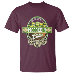 Mccockin Cider T Shirt - Funny St Patrick's Day TS02 Maroon Print Your Wear