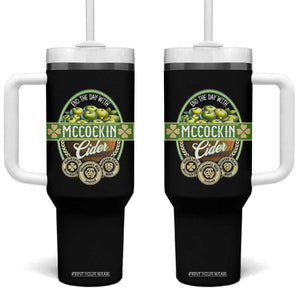 Mccockin Cider Tumbler With Handle Funny St Patrick's Day TS02 One Size: 40 oz Black Print Your Wear