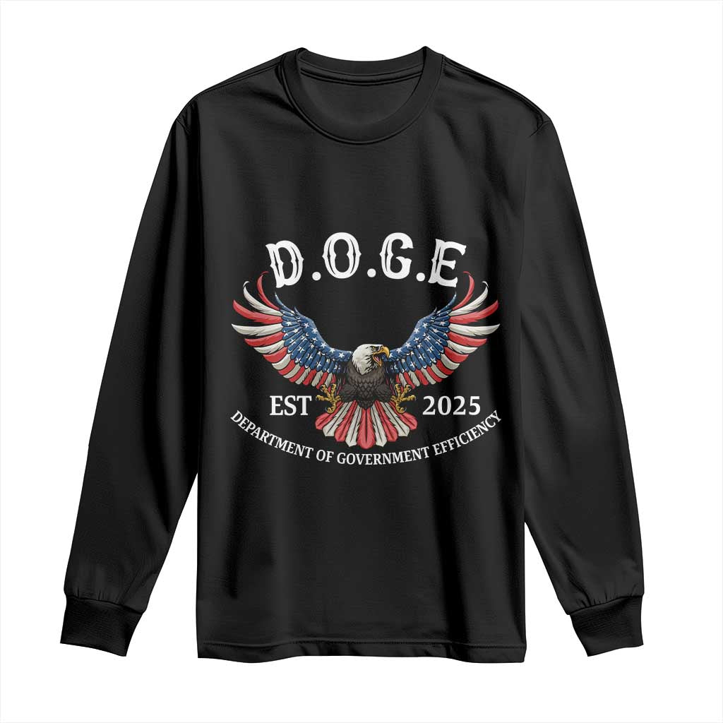 DOGE Department Of Government Efficiency Long Sleeve Shirt Est 2025 American Eagle TS02 Black Print Your Wear