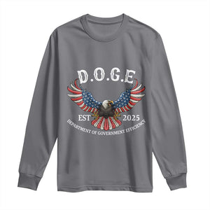 DOGE Department Of Government Efficiency Long Sleeve Shirt Est 2025 American Eagle TS02 Charcoal Print Your Wear