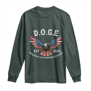 DOGE Department Of Government Efficiency Long Sleeve Shirt Est 2025 American Eagle TS02 Dark Forest Green Print Your Wear