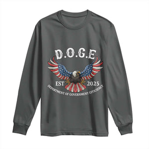 DOGE Department Of Government Efficiency Long Sleeve Shirt Est 2025 American Eagle TS02 Dark Heather Print Your Wear