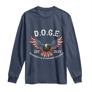 DOGE Department Of Government Efficiency Long Sleeve Shirt Est 2025 American Eagle TS02 Navy Print Your Wear