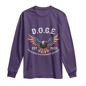 DOGE Department Of Government Efficiency Long Sleeve Shirt Est 2025 American Eagle TS02 Purple Print Your Wear