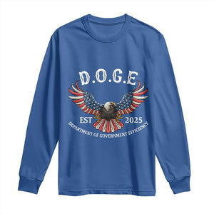 DOGE Department Of Government Efficiency Long Sleeve Shirt Est 2025 American Eagle TS02 Royal Blue Print Your Wear