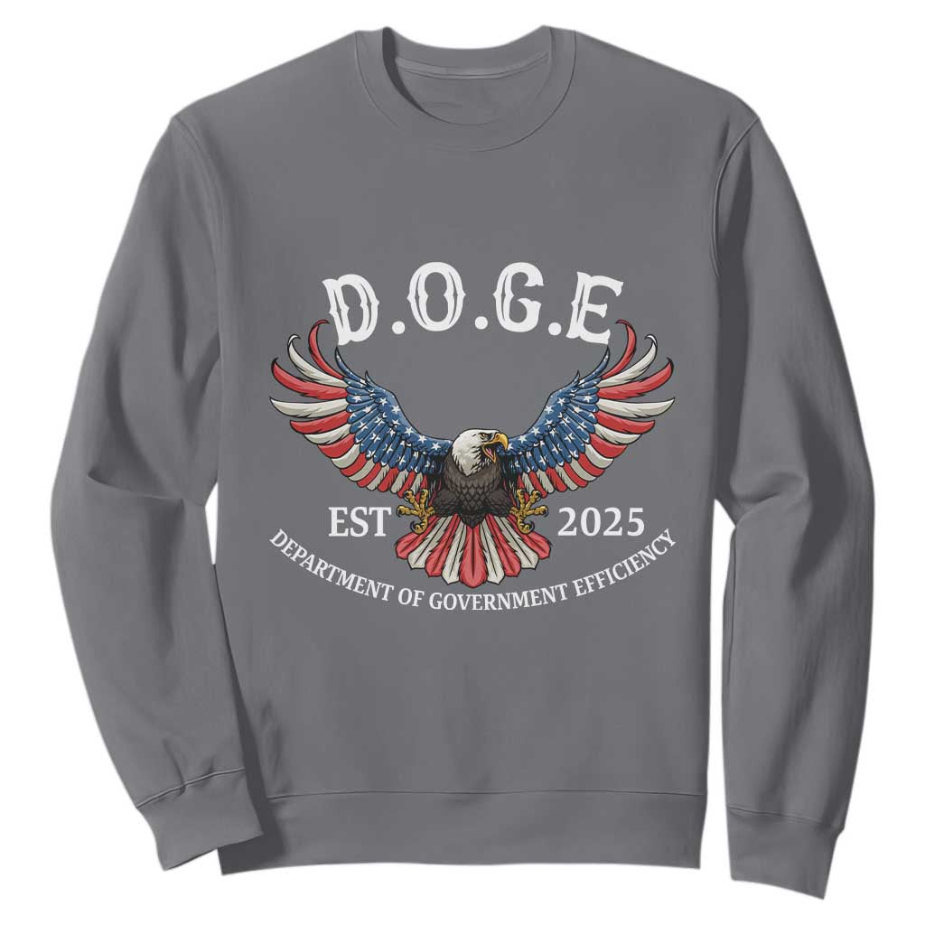 DOGE Department Of Government Efficiency Sweatshirt Est 2025 American Eagle TS02 Charcoal Print Your Wear