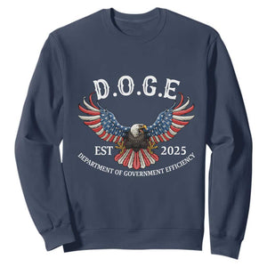 DOGE Department Of Government Efficiency Sweatshirt Est 2025 American Eagle TS02 Navy Print Your Wear