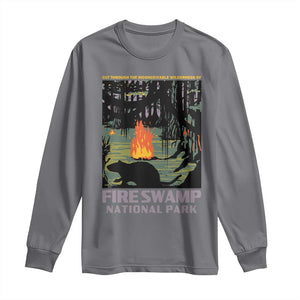 Fire Swamp National Park Long Sleeve Shirt Inconceivable Fantasy Adventure TS02 Charcoal Print Your Wear