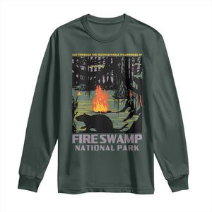 Fire Swamp National Park Long Sleeve Shirt Inconceivable Fantasy Adventure TS02 Dark Forest Green Print Your Wear