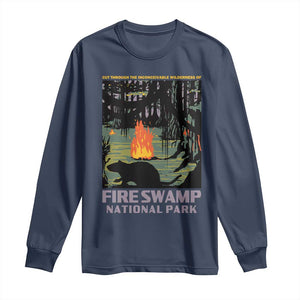 Fire Swamp National Park Long Sleeve Shirt Inconceivable Fantasy Adventure TS02 Navy Print Your Wear