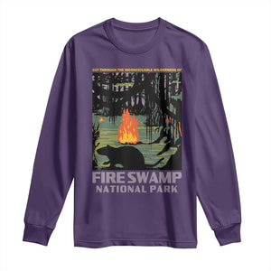 Fire Swamp National Park Long Sleeve Shirt Inconceivable Fantasy Adventure TS02 Purple Print Your Wear