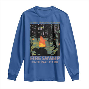 Fire Swamp National Park Long Sleeve Shirt Inconceivable Fantasy Adventure TS02 Royal Blue Print Your Wear