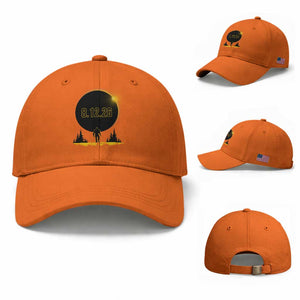 Bigfoot August 12 2026 Total Solar Eclipse Baseball Cap Totality Sasquatch Cryptid Stargazer Memorabilia TS02 Baseball Cap Universal Fit Orange Print Your Wear