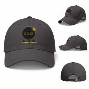 Bigfoot August 12 2026 Total Solar Eclipse Baseball Cap Totality Sasquatch Cryptid Stargazer Memorabilia TS02 Baseball Cap Universal Fit Dark Gray Print Your Wear