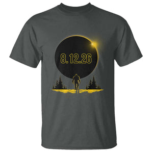 Bigfoot August 12 2026 Total Solar Eclipse T Shirt Totality Sasquatch Cryptid Stargazer Memorabilia TS02 Dark Heather Print Your Wear