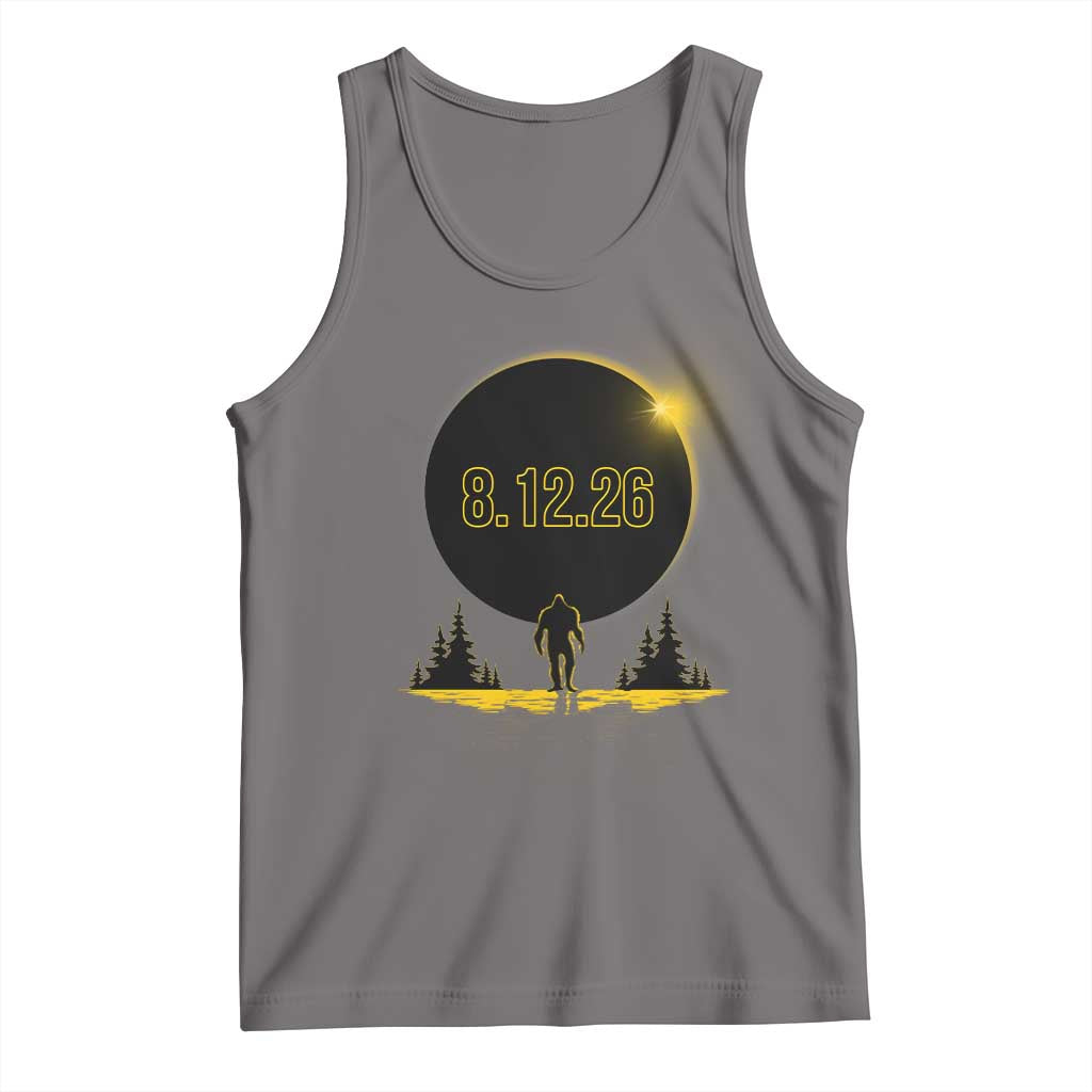 Bigfoot August 12 2026 Total Solar Eclipse Tank Top Totality Sasquatch Cryptid Stargazer Memorabilia TS02 Deep Heather Print Your Wear