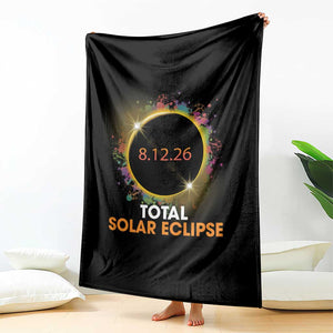 Colorful Paint Splatter 2026 Total Solar Eclipse Totality Astronomy Throw Blanket TS02 Print Your Wear