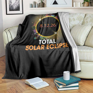 Colorful Paint Splatter 2026 Total Solar Eclipse Totality Astronomy Throw Blanket TS02 Print Your Wear